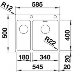 Zlewozmywak Blanco ANDANO 340/180-IF/A z korkiem automatycznym InFino 522996